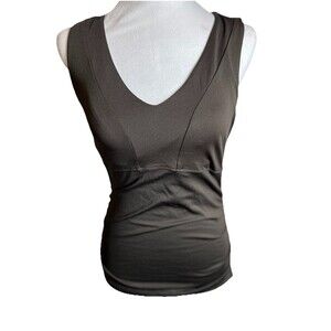 Athleta Built In Shelf Bra Tank Top Activewear Size 34A Brown Workout Comfort